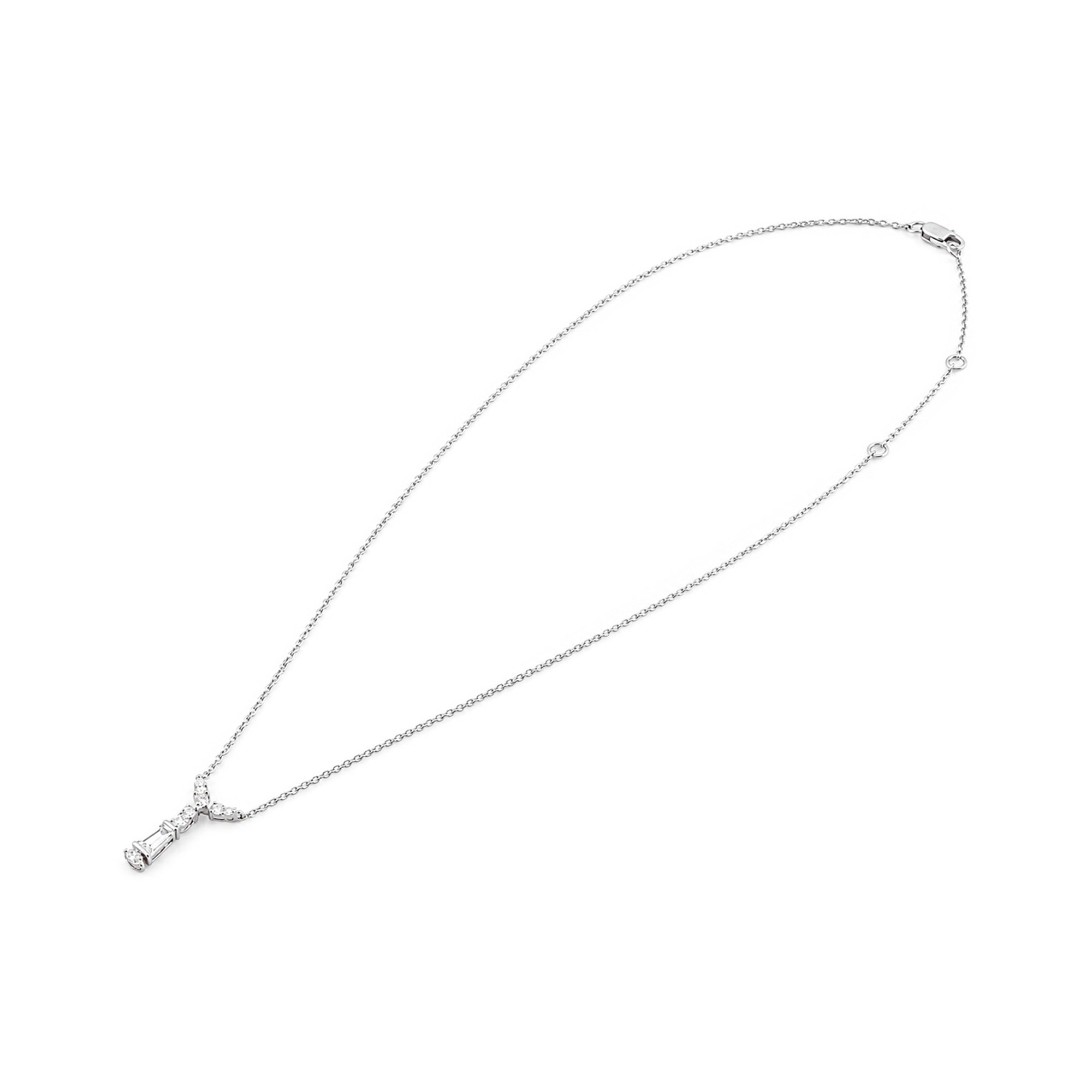 Kite Diamond Drop Pendant, White Gold