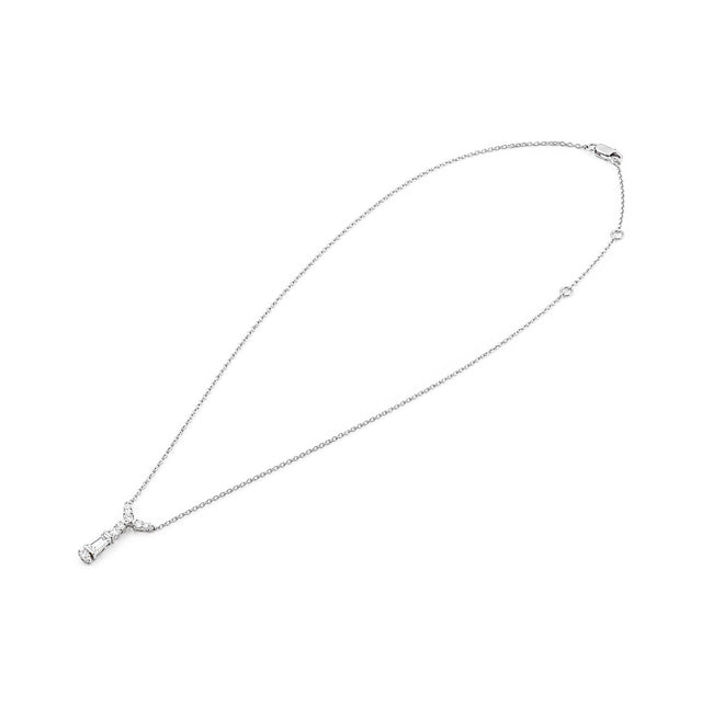 Kite Diamond Drop Pendant, White Gold