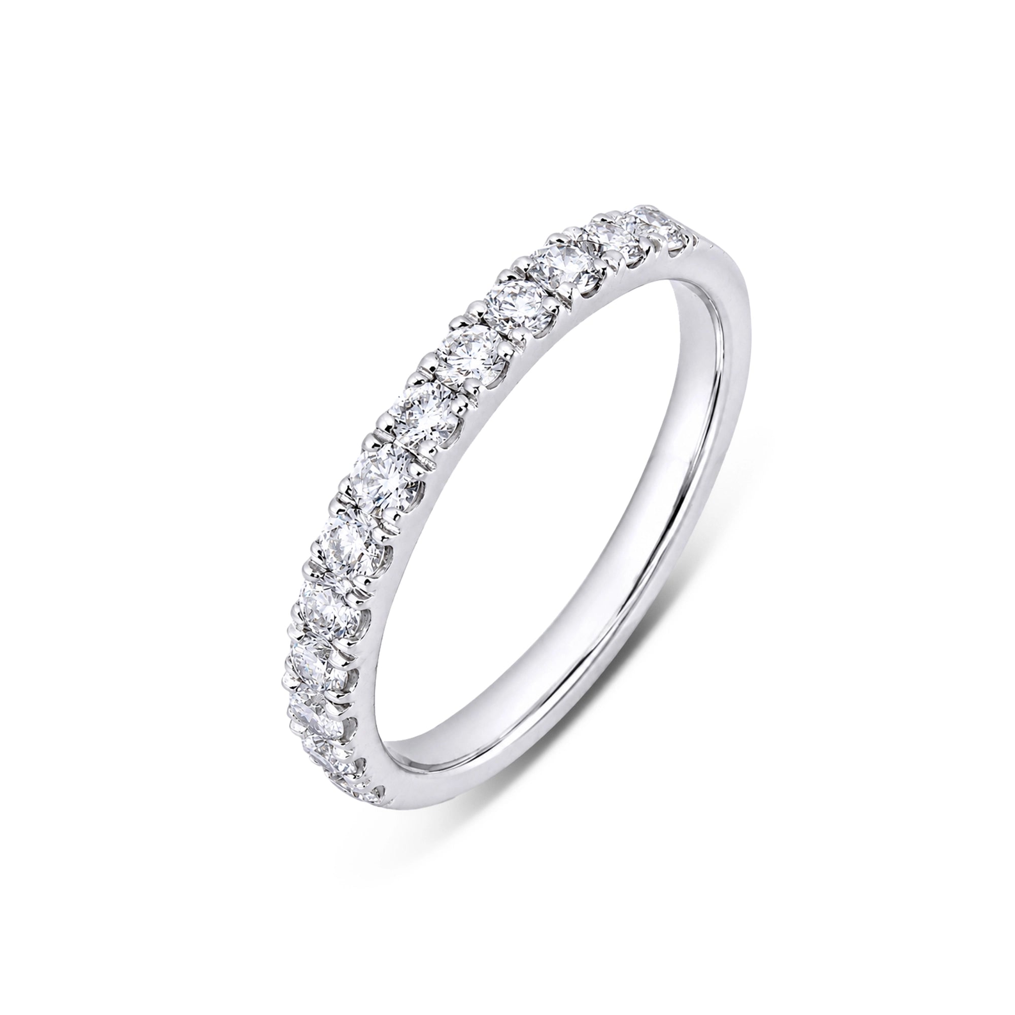 Round Brilliant Half Eternity Pavé Band