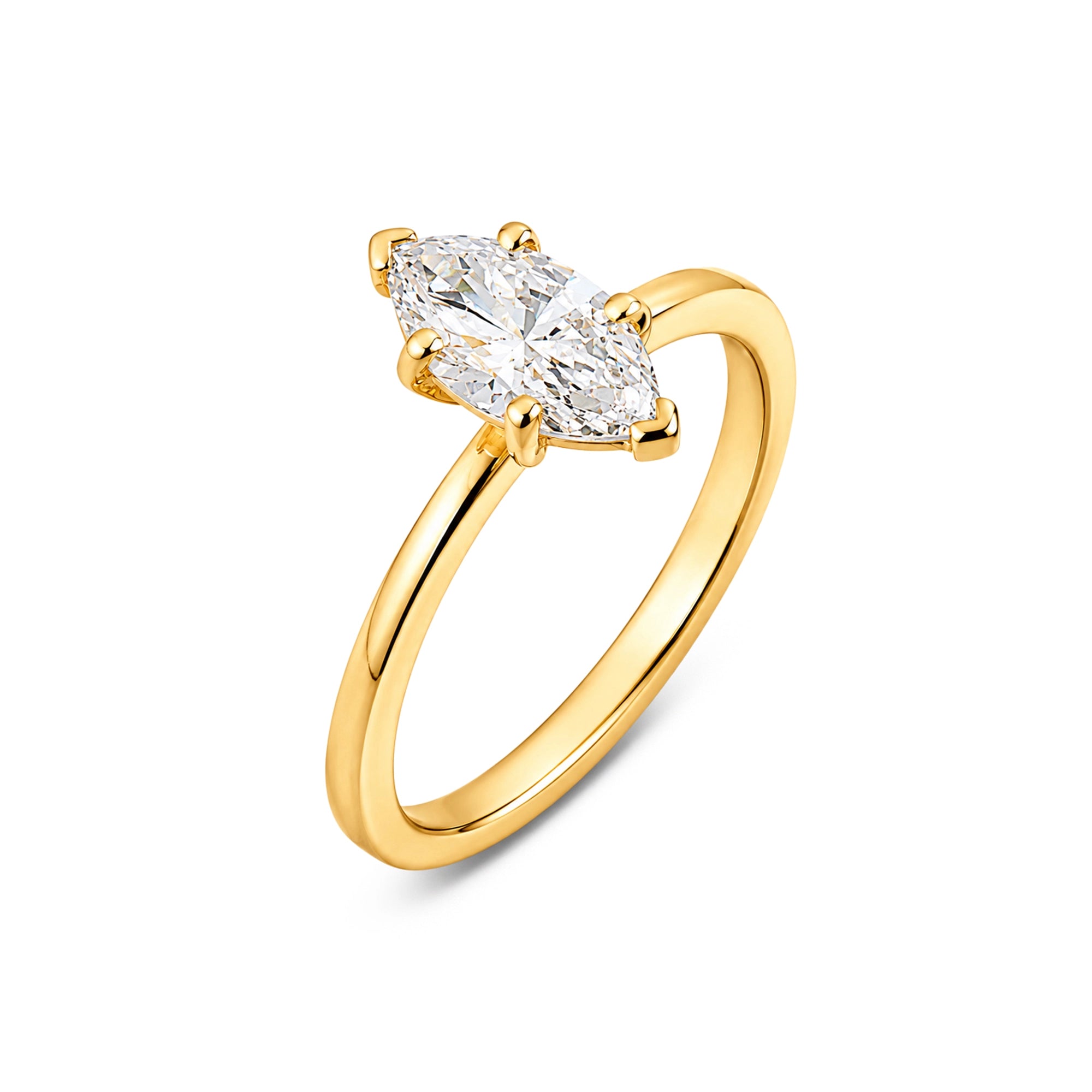Marquise Cut Plain Solitaire Ring