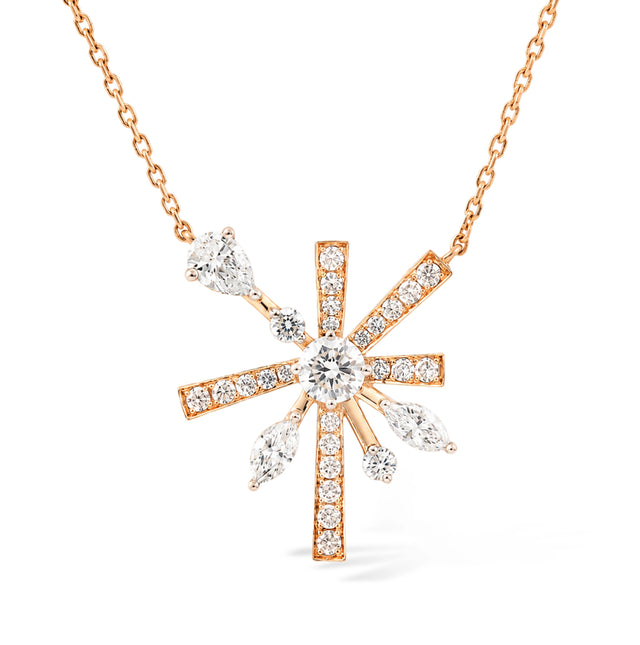 Mixed Cut Starburst Pendant Necklace