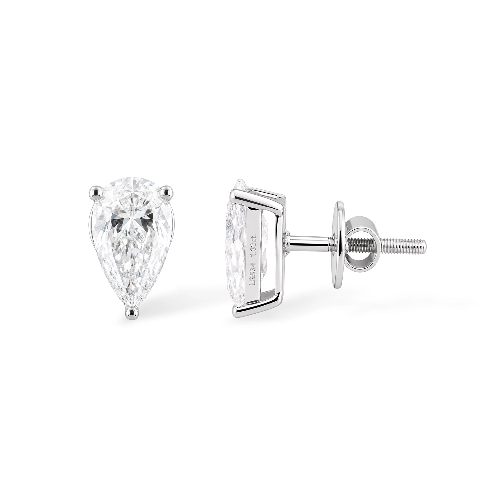 Pear Shaped Diamond Solitaire Studs