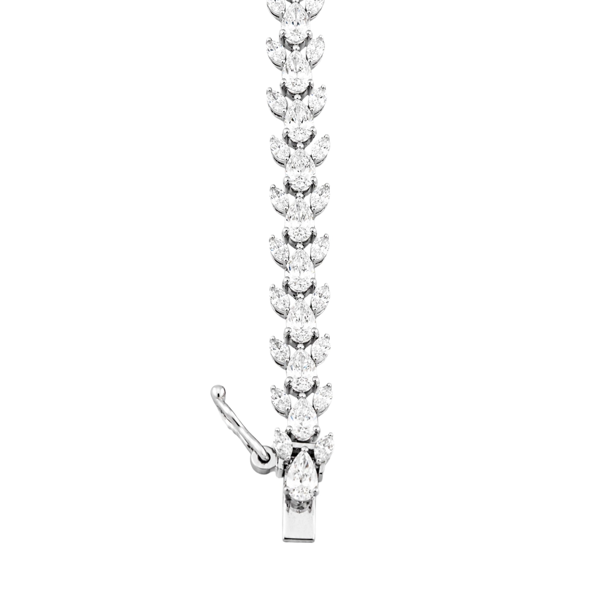 Marquise and Pear Leaf Vine Tennis Bracelet