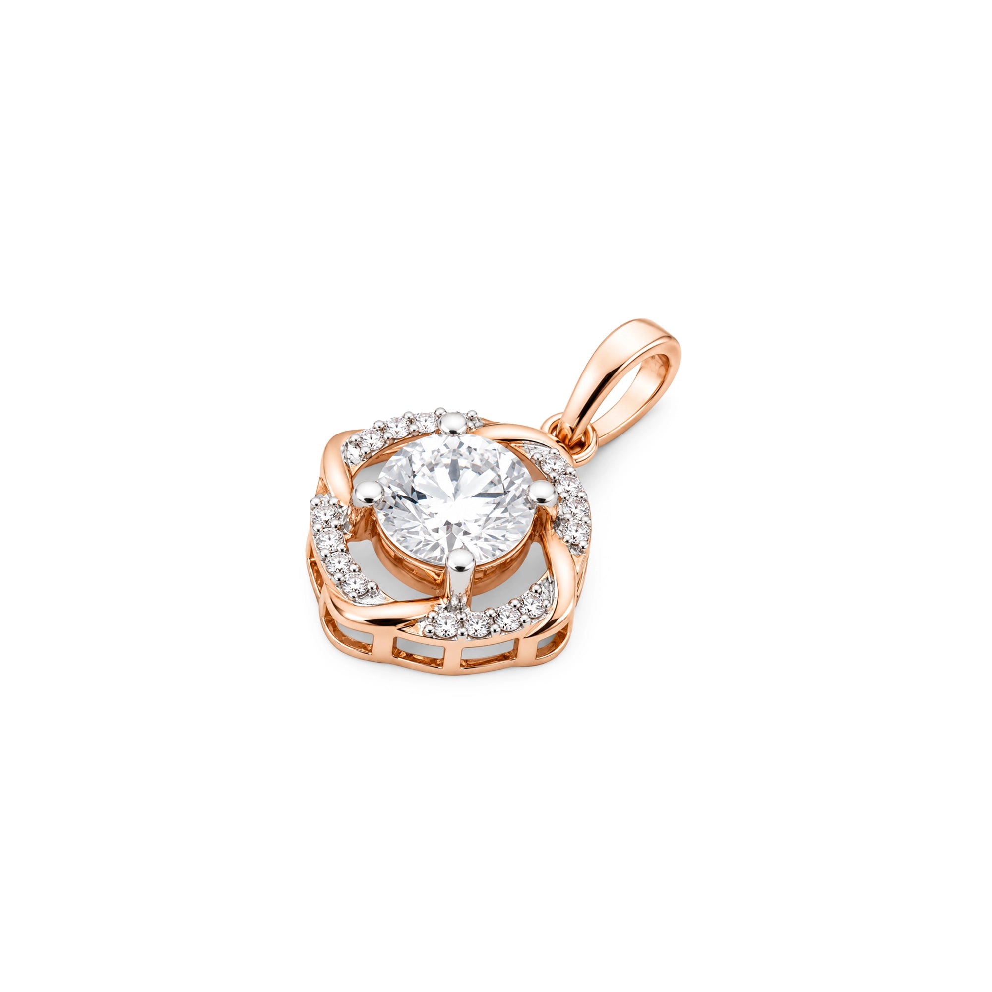 Round Cut Swirl Knot Pendant