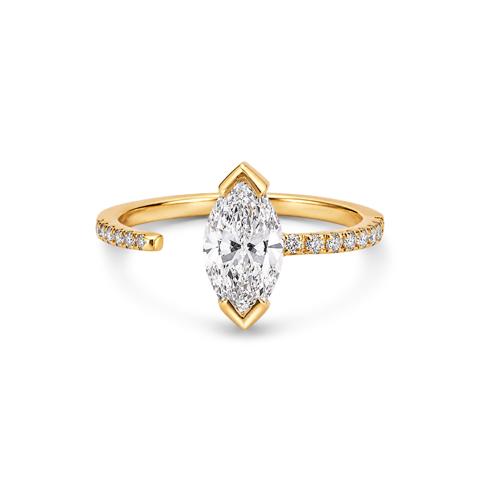 Marquise Cut East-West Bezel Open Ring
