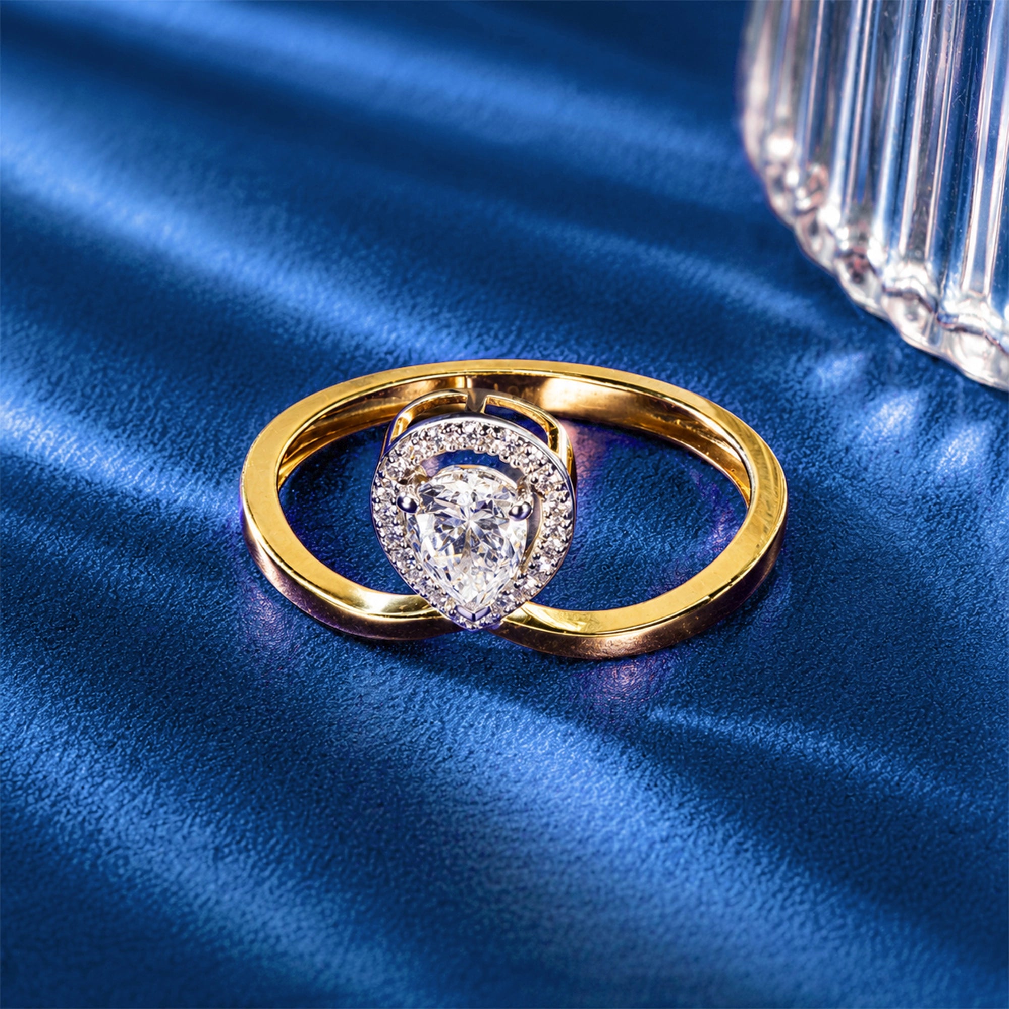 Pear Cut Halo Bypass Ring