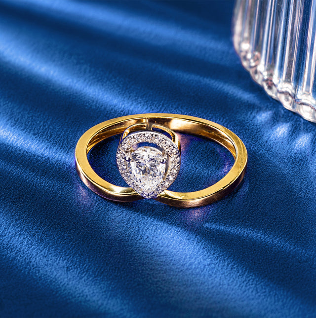 Pear Cut Halo Bypass Ring
