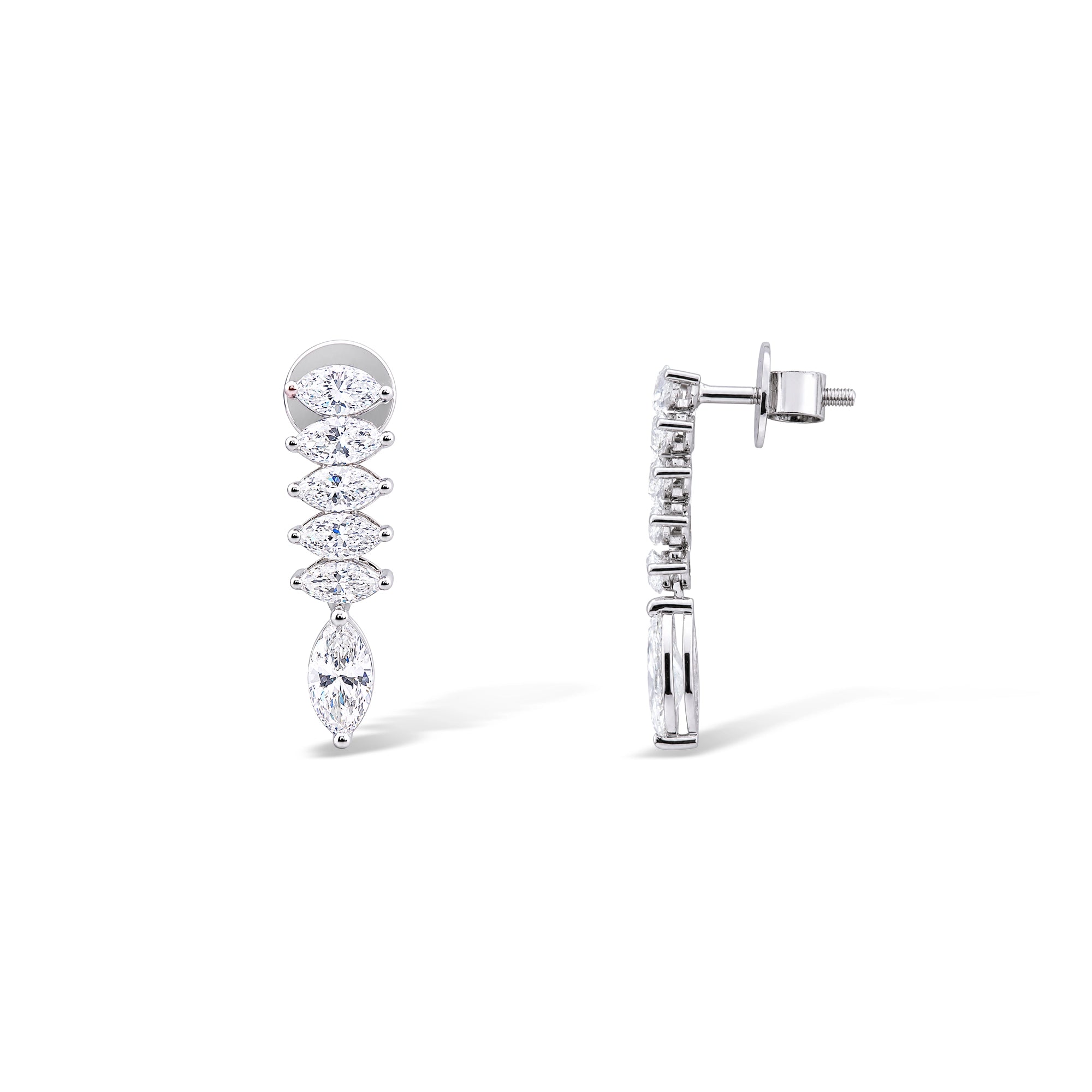 Graduated Marquise Line Drop Earrings