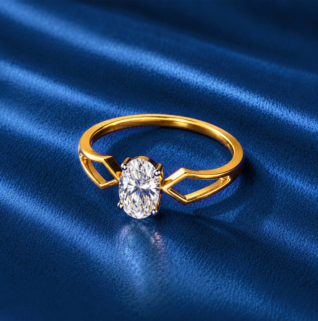 Oval Cut Split Shoulder Solitaire Ring
