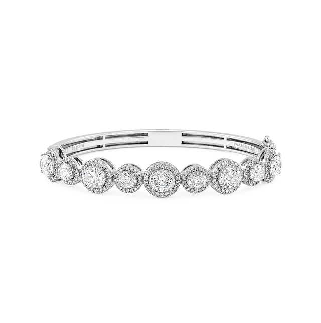 Oval Halo Diamond Bangle Bracelet