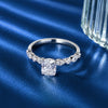 Cushion Cut Marquise Accent Solitaire Ring