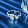 Emerald & Oval Cut Three-Stone Open Ring