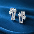 Geometric Double Bar Pear Drop Earrings