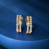 Double Row Bezel and Pear Diamond Hoop Earrings