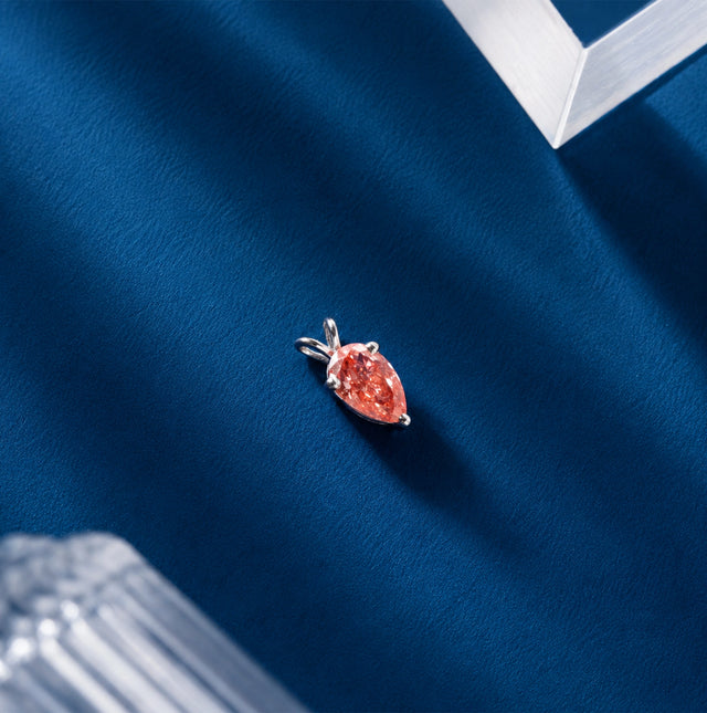 Fancy Pink Pear Cut Solitaire Pendant