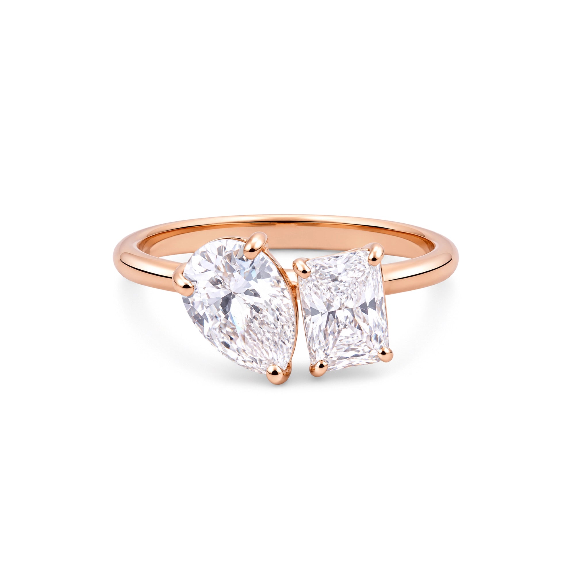 Pear & Radiant Cut Toi et Moi Solitaire Ring