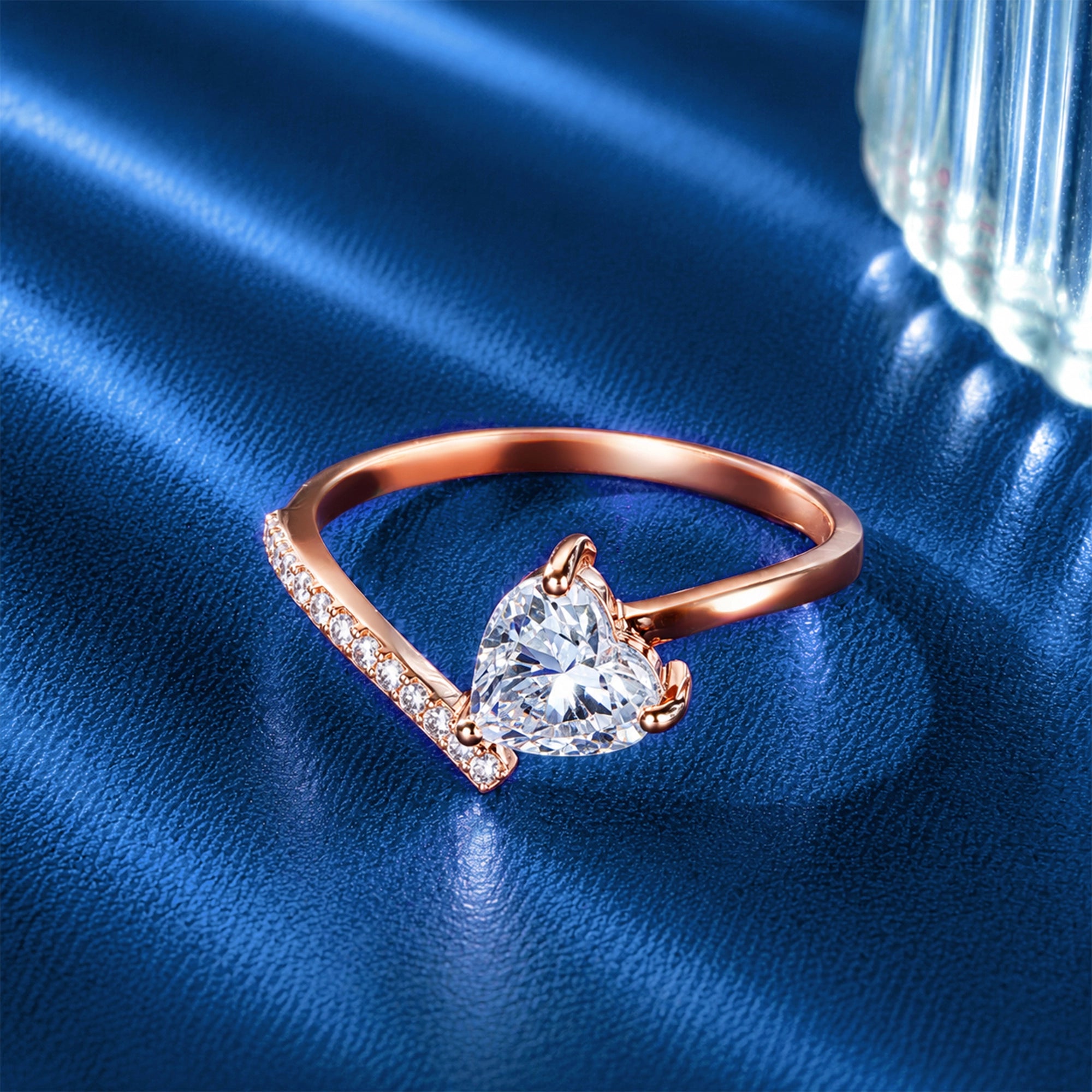Heart Cut Chevron Pavé Bypass Ring
