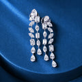 Marquise Vine and Emerald Cut Multi-Strand Drop Earrings