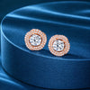 Double Halo Round Brilliant Stud Earrings