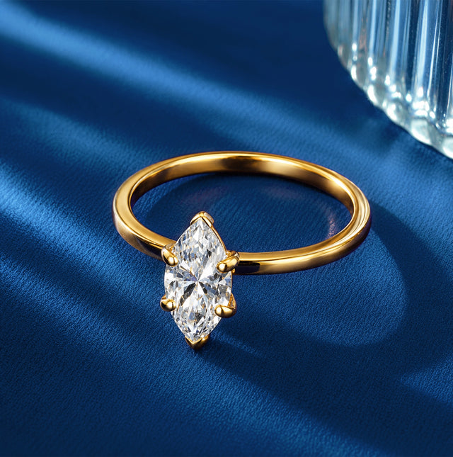 Marquise Cut Plain Solitaire Ring