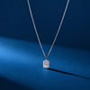 Cushion Cut Halo Pendant, White Gold