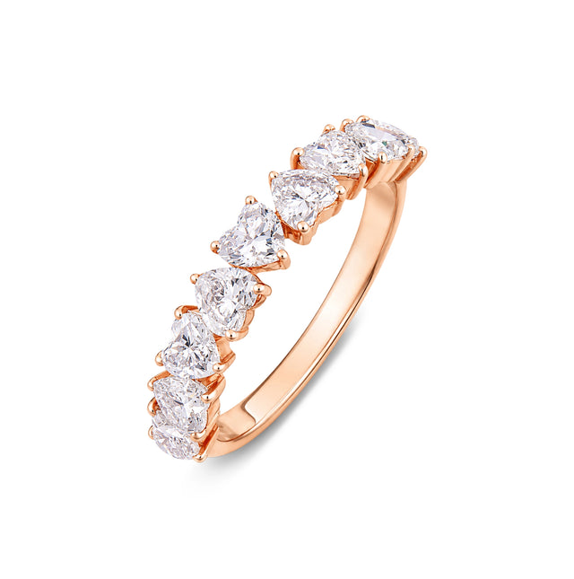 Heart Cut Half Eternity Band Ring