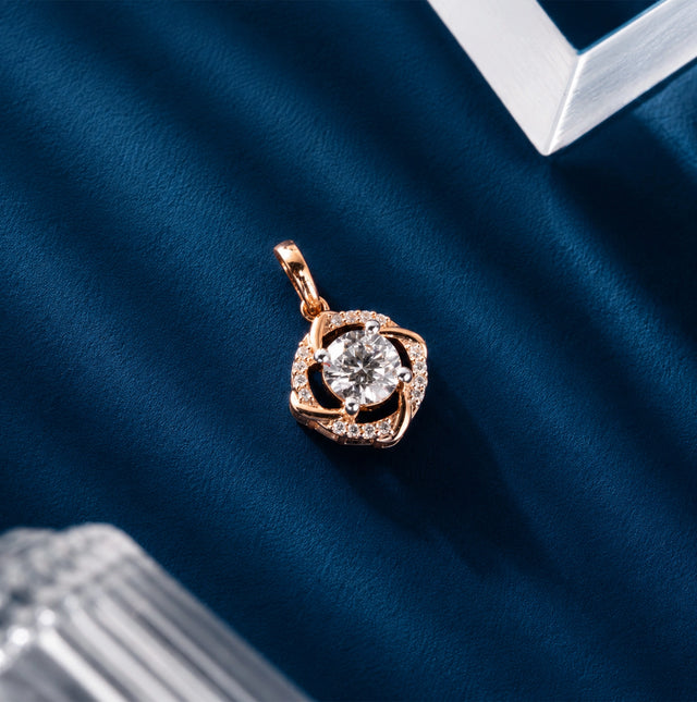 Round Cut Swirl Knot Pendant