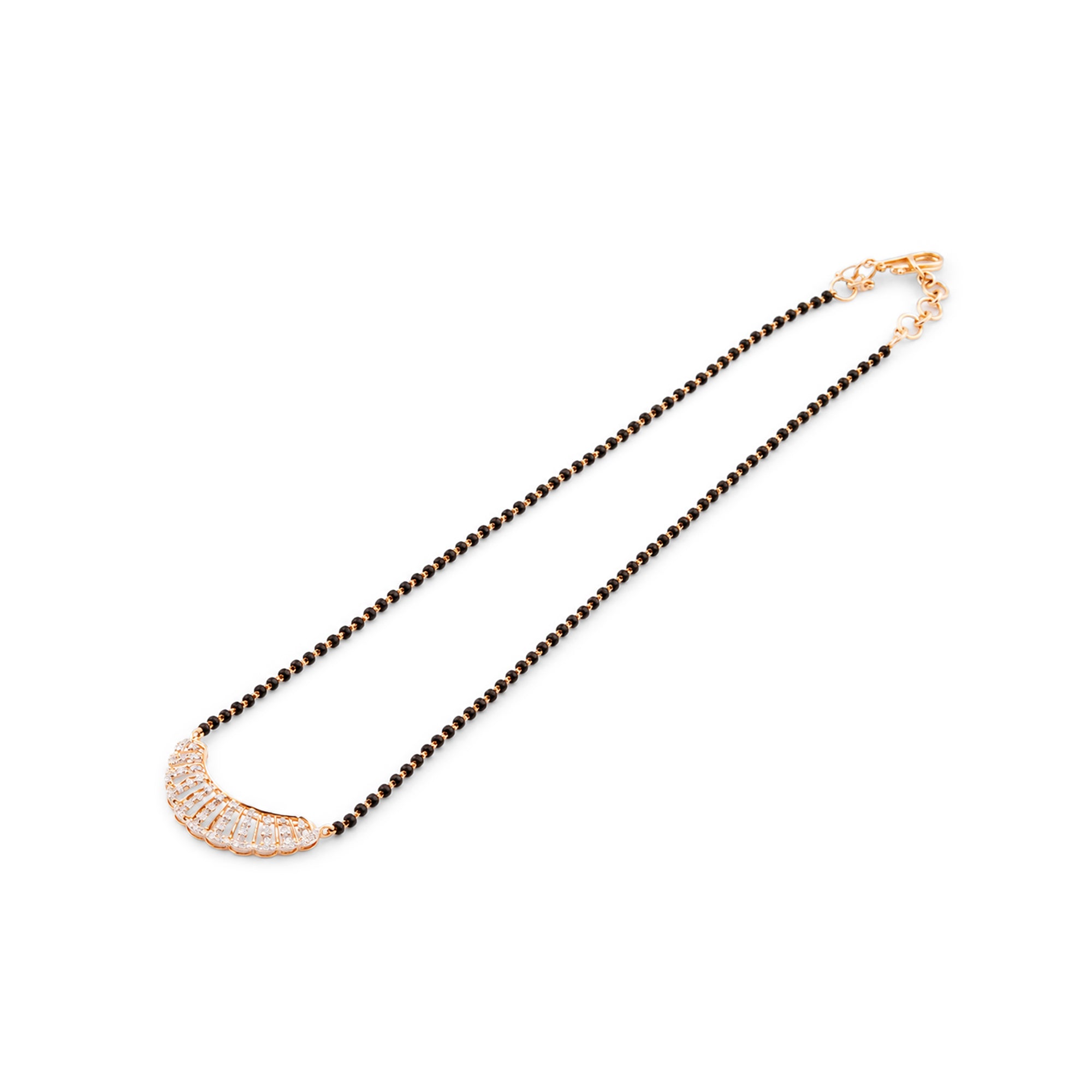 Round Cut Arc Diamond Mangalsutra
