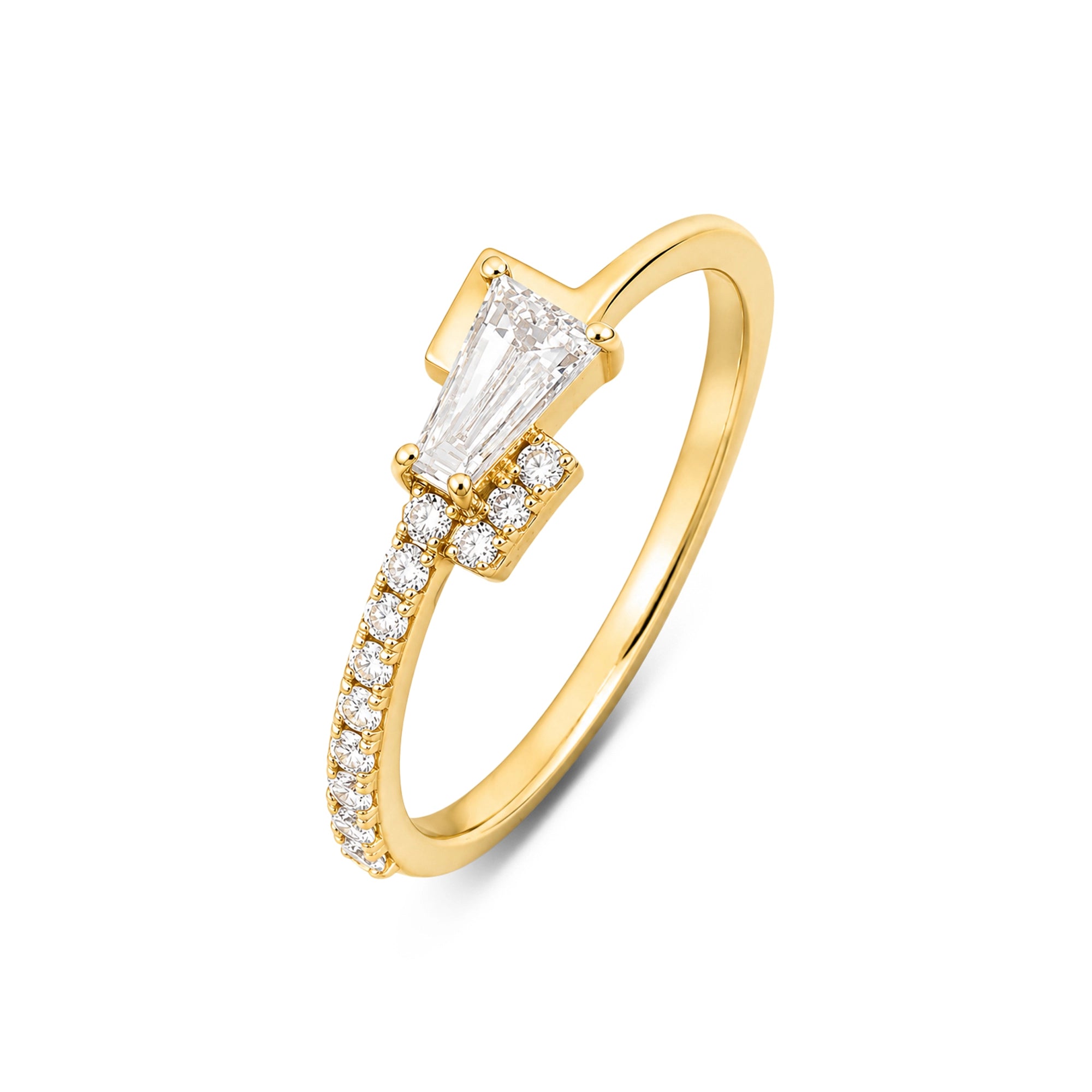 Tapered Baguette Bypass Open Ring