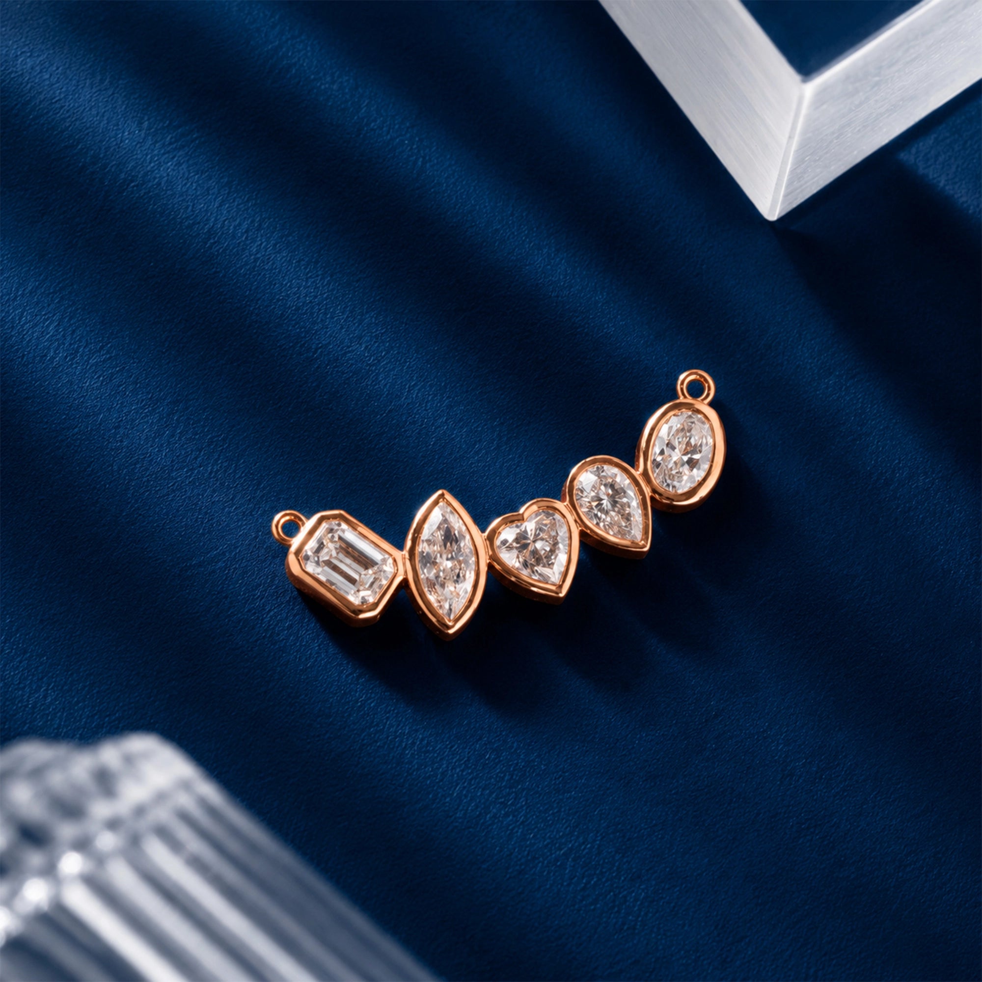 Multi-Shape Five-Stone Bar Pendant