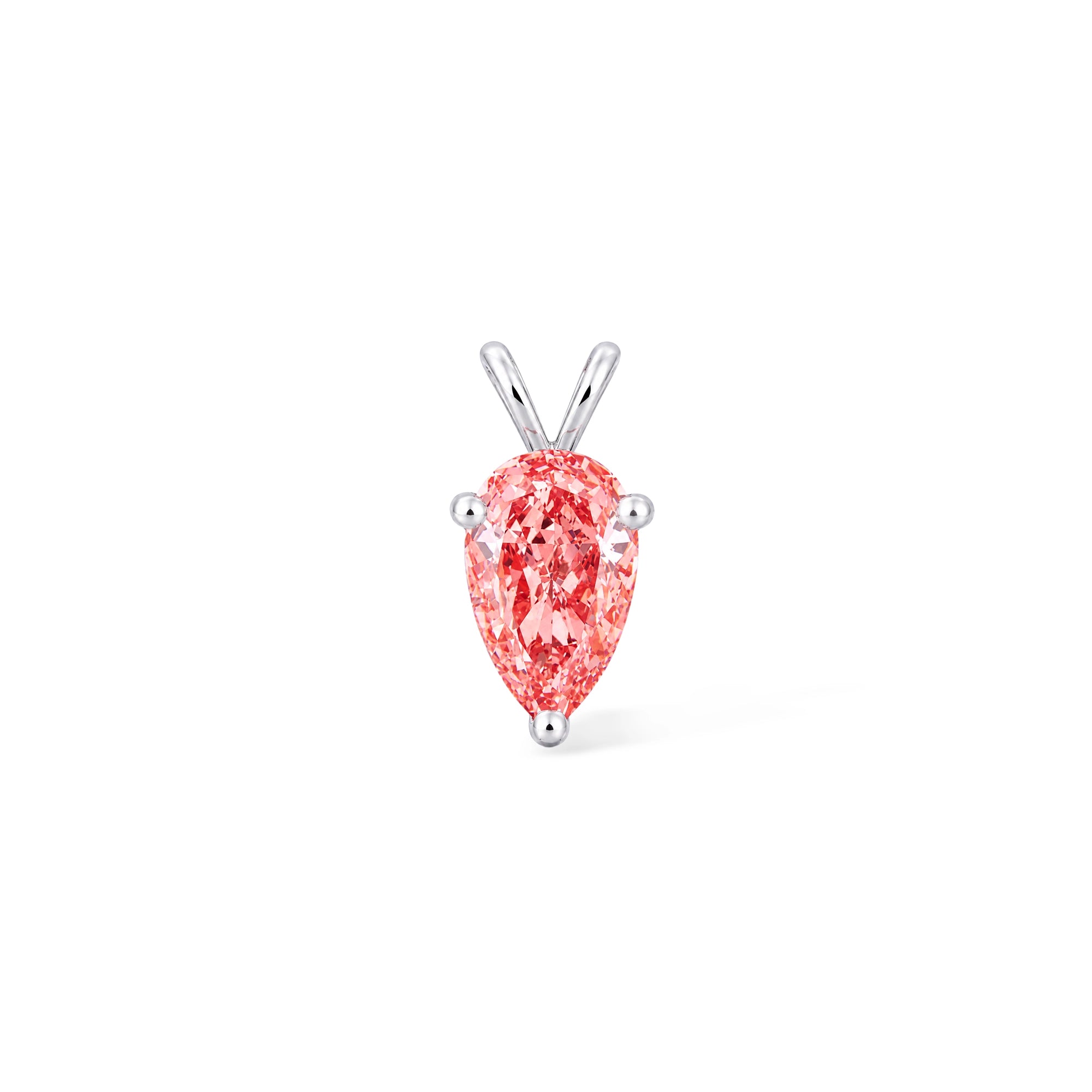 Fancy Pink Pear Cut Solitaire Pendant
