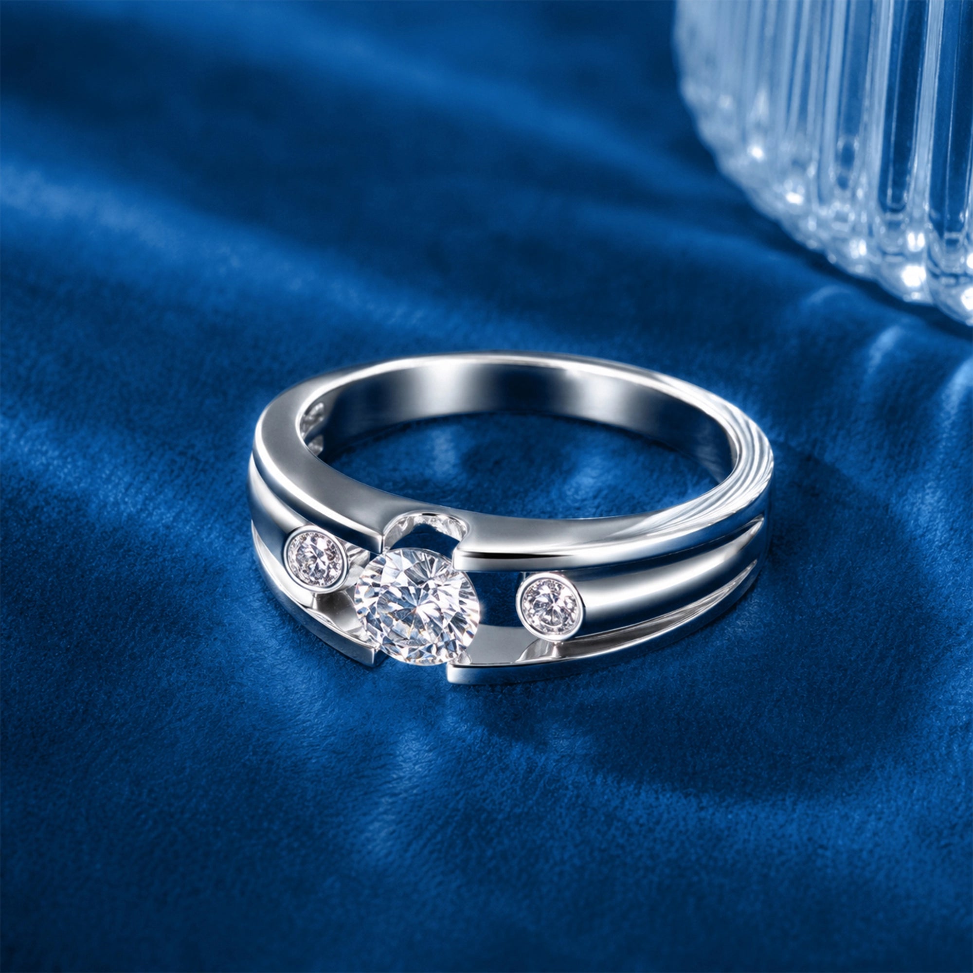 Three-Stone Bridge Men's Ring