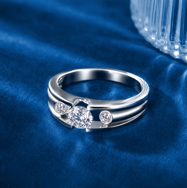 Three-Stone Bridge Men's Ring