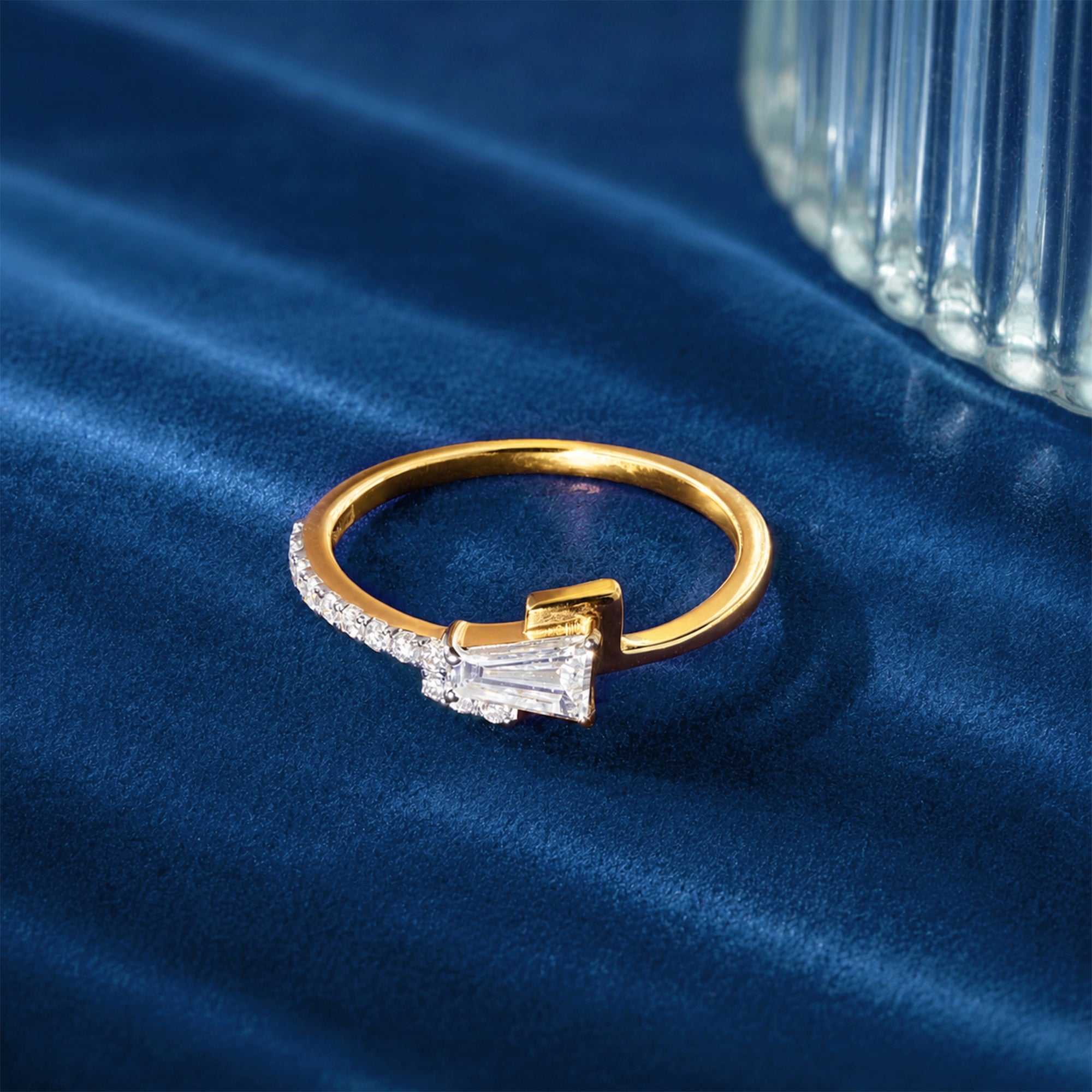 Tapered Baguette Bypass Open Ring