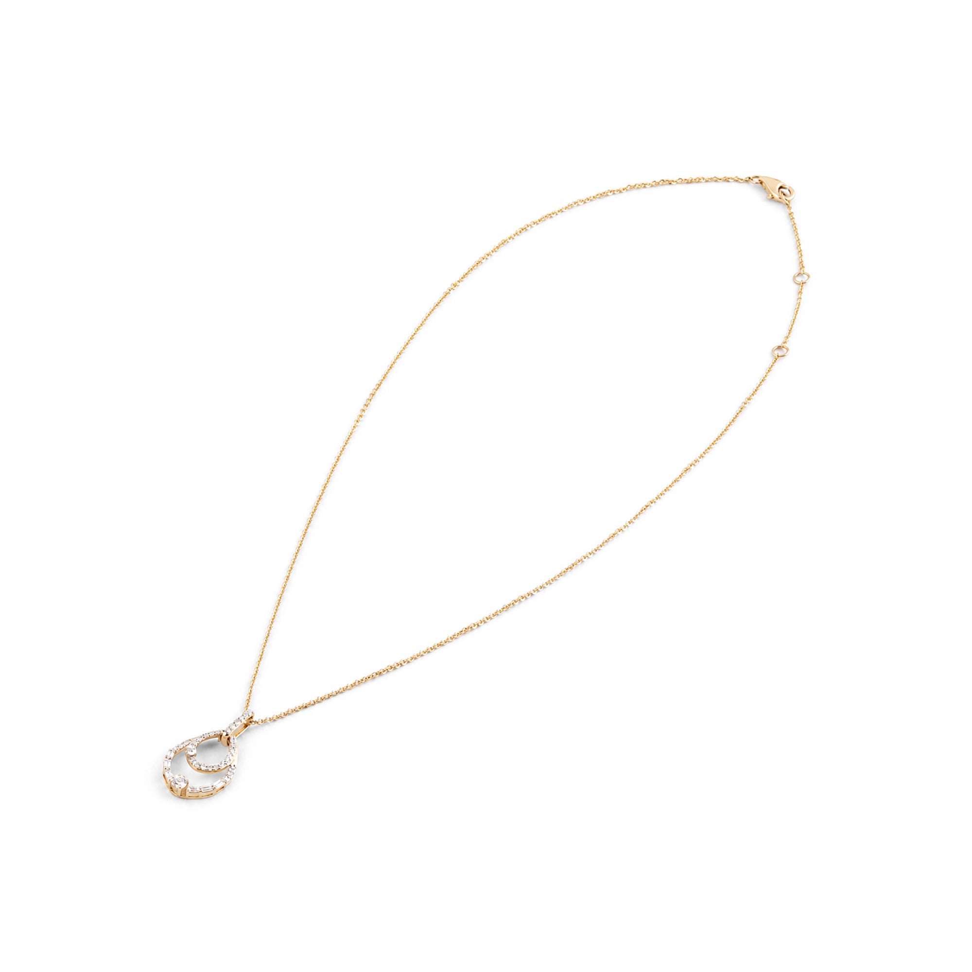 Round Cut Open Teardrop Loop Pendant Necklace