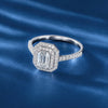 Emerald Cut Double Halo Pavé Engagement Ring