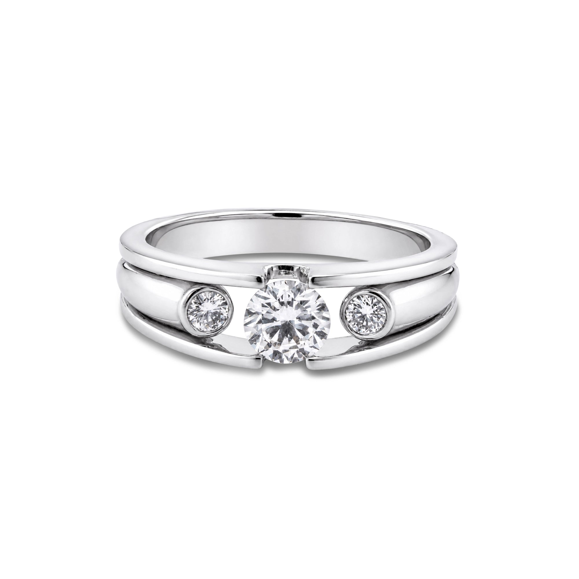 Three-Stone Bridge Men's Ring