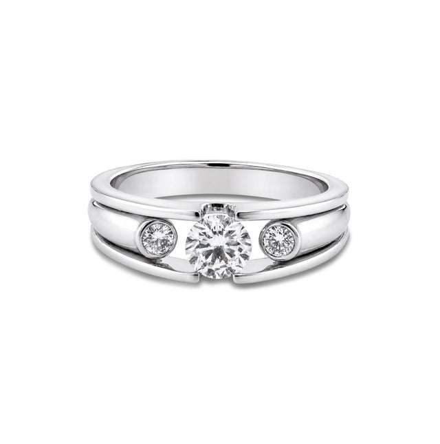 Three-Stone Bridge Men's Ring