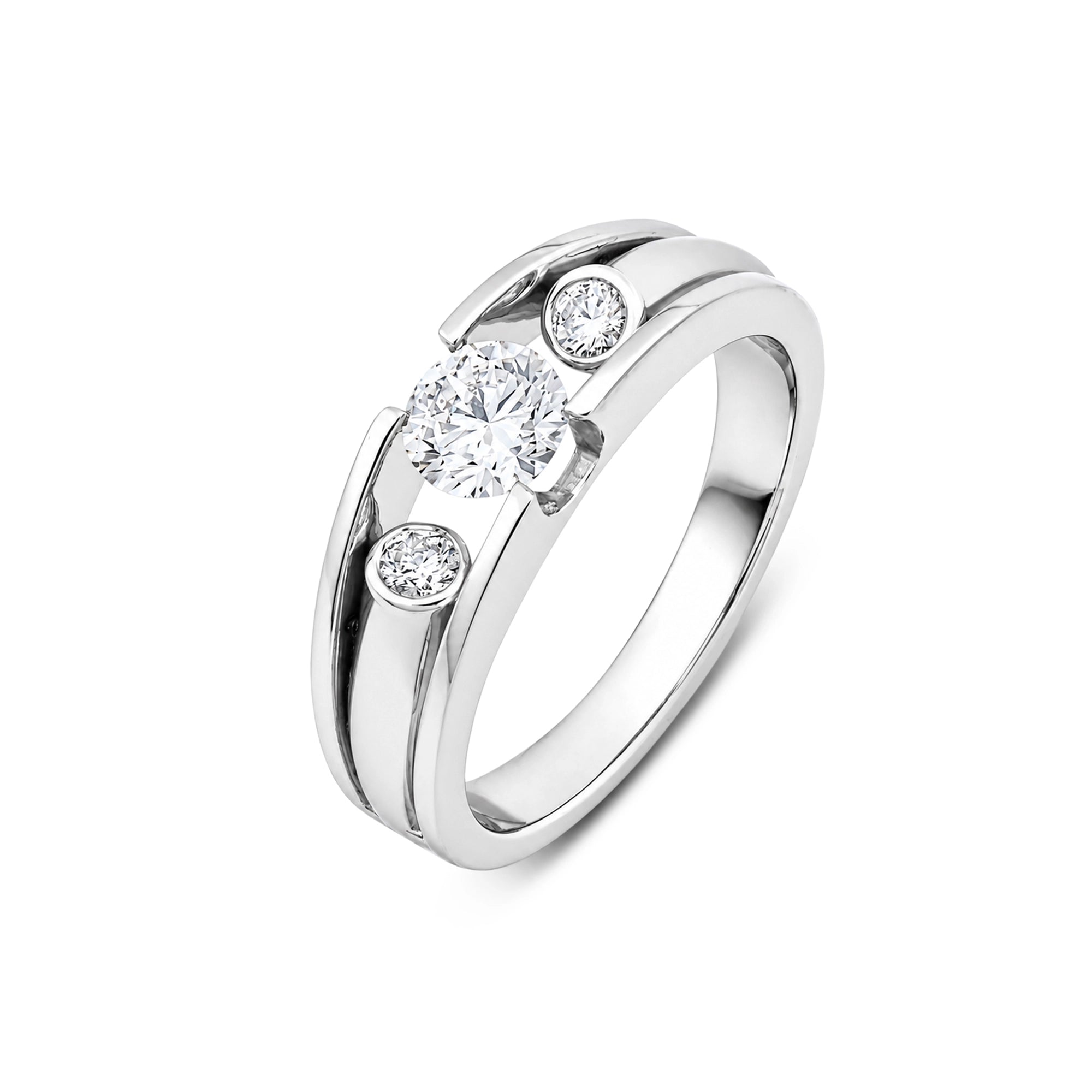 Three-Stone Bridge Men's Ring