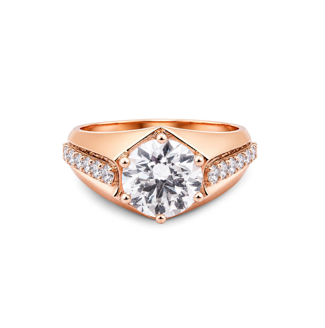 Split-Shank Pavé Round Brilliant Solitaire Ring