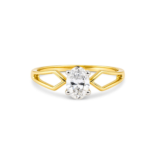 Oval Cut Split Shoulder Solitaire Ring