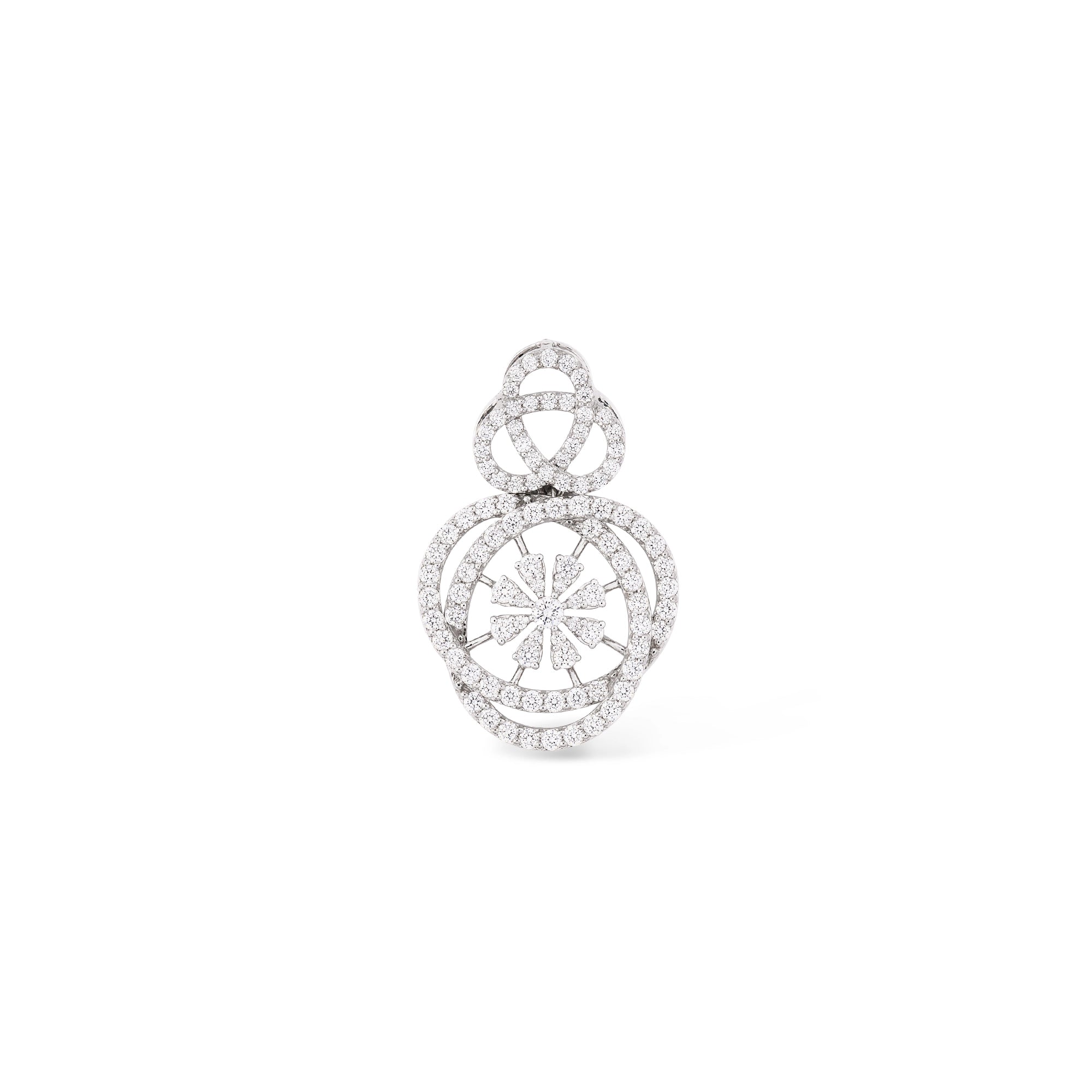 Round Cut Double Circle Floral Pendant