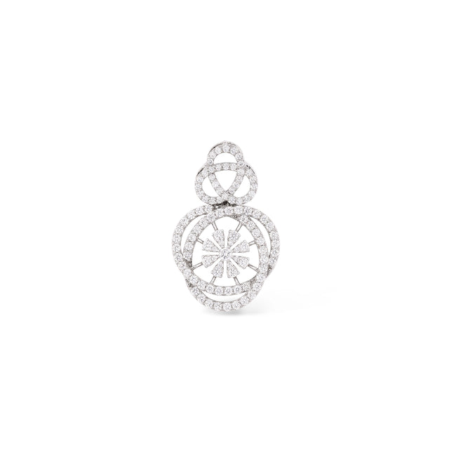 Round Cut Double Circle Floral Pendant