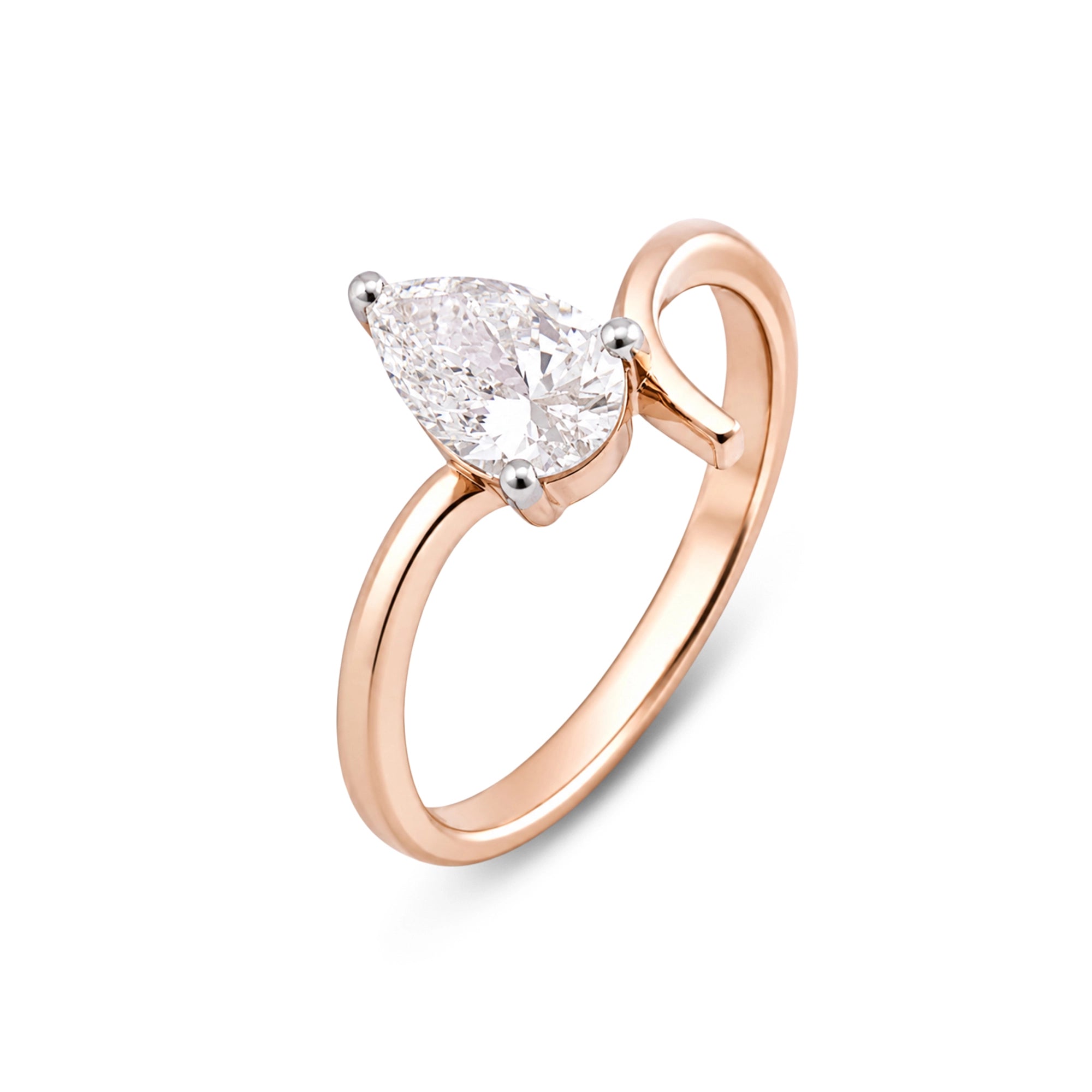 Pear Cut Chevron Double Band Ring