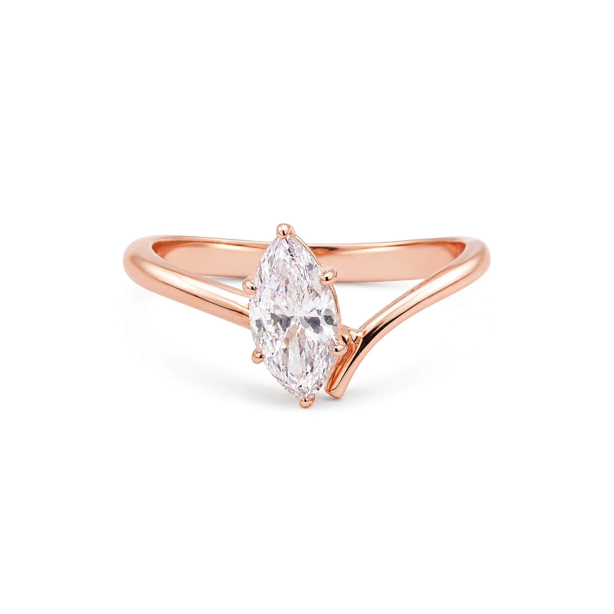 Pear Cut Bypass Solitaire Ring