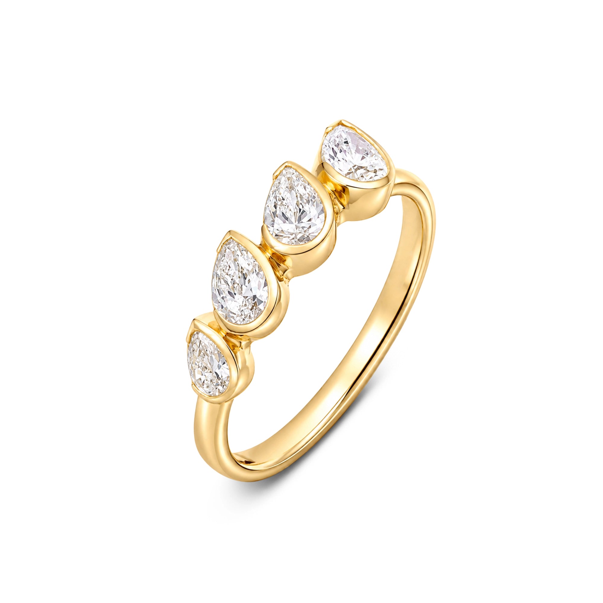 Pear Cut Five-Stone Bezel Band Ring