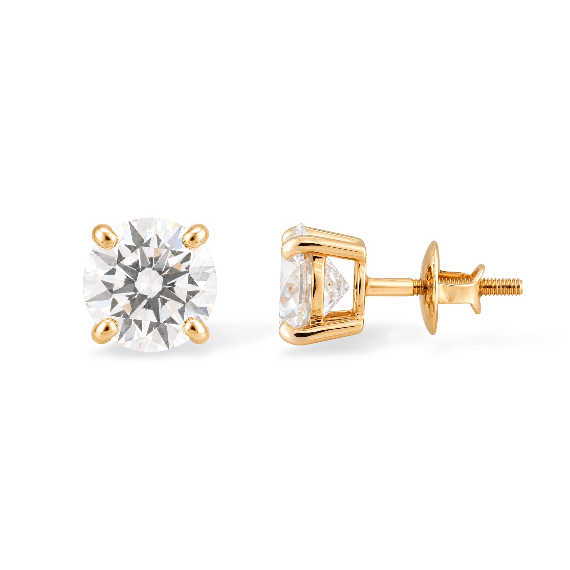 Round Brilliant Solitaire Studs, Rose Gold