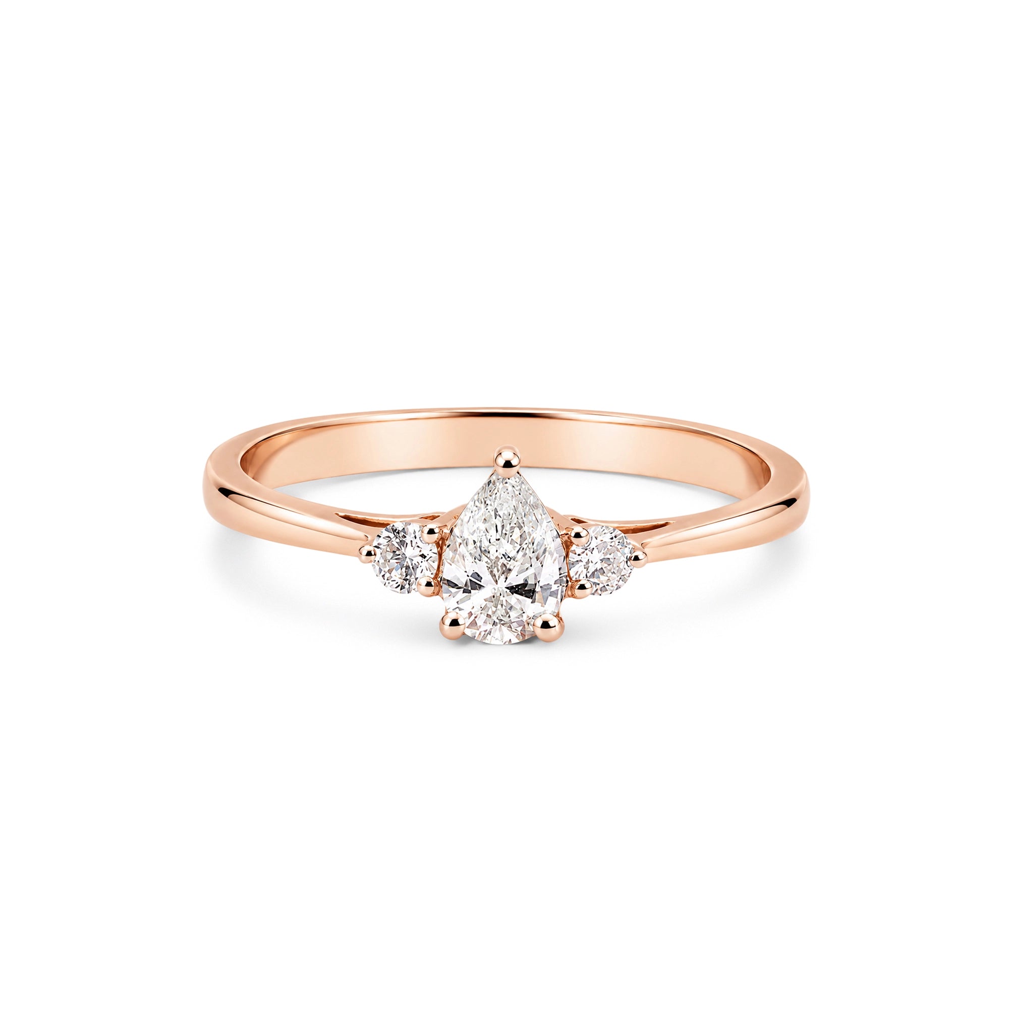 Pear Cut Three-Stone Split Shank Ring