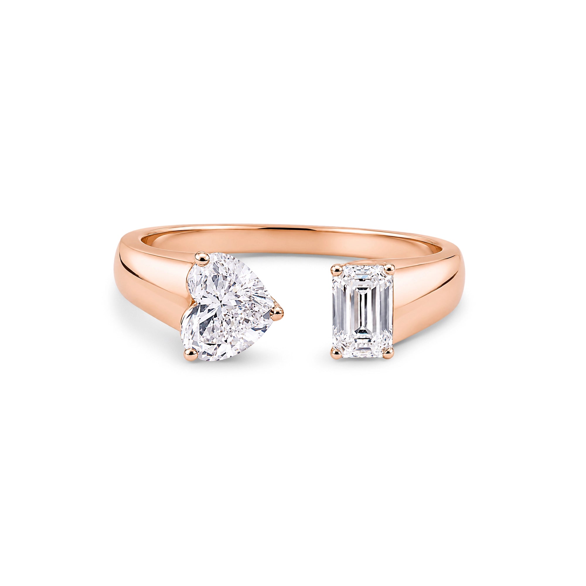 Pear & Emerald Cut Toi et Moi Open Ring