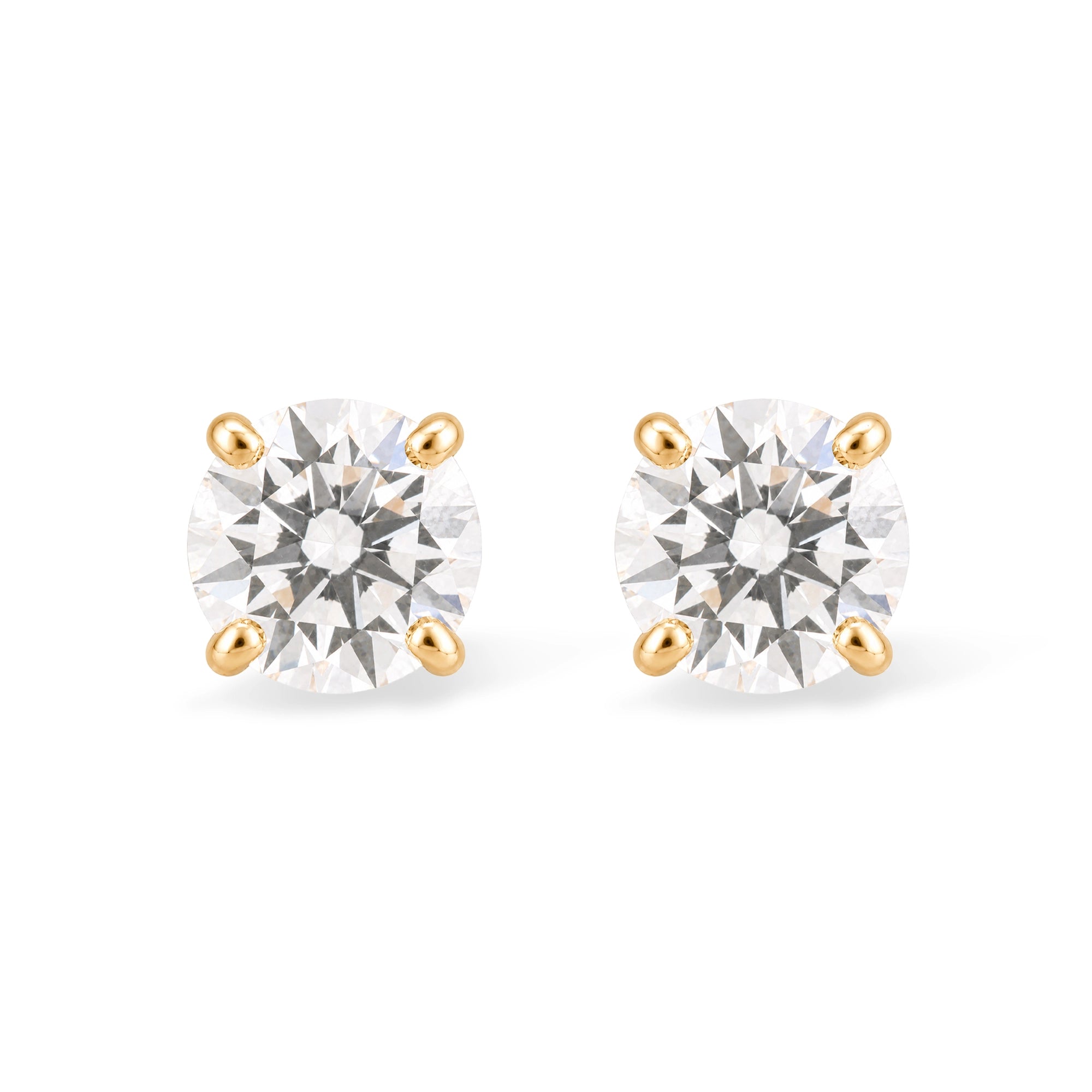 Round Brilliant Solitaire Studs, Rose Gold